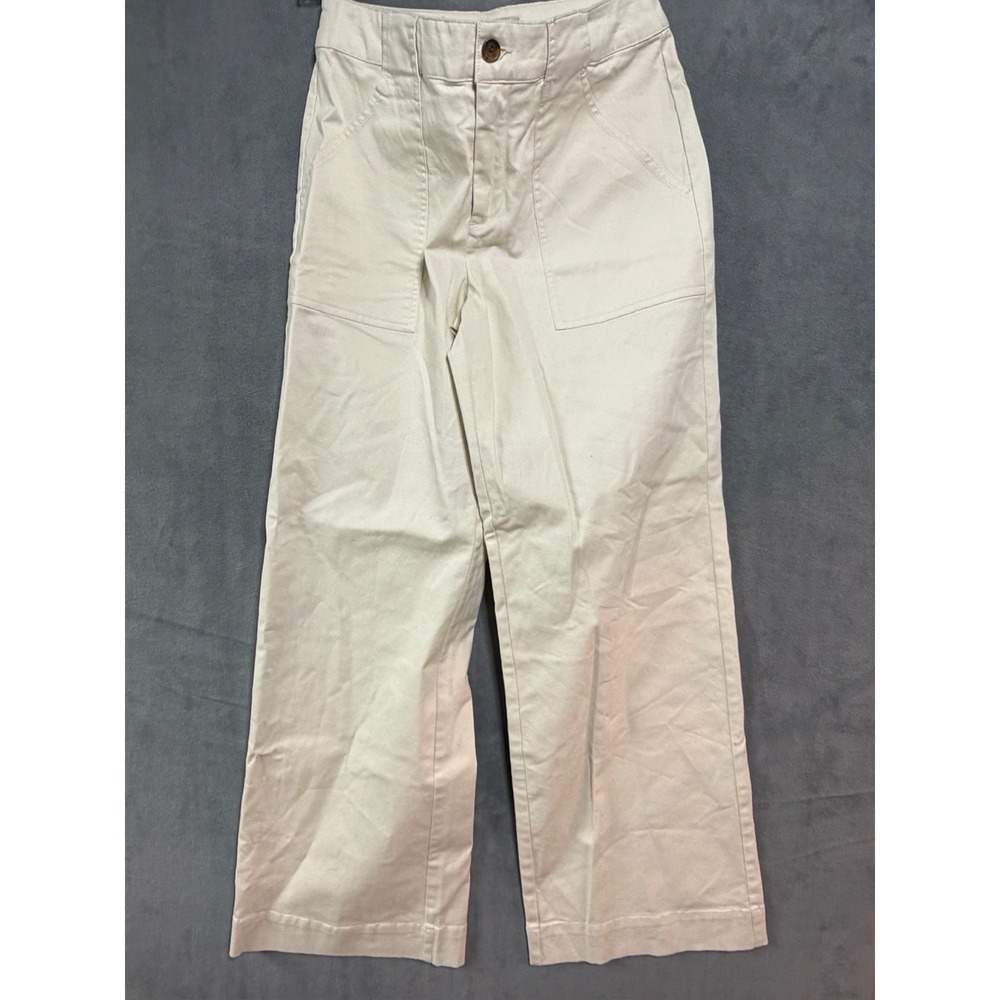 Nili Lotan x Target Pants Womens Cream Khaki Wide Leg High Rise Sz 6